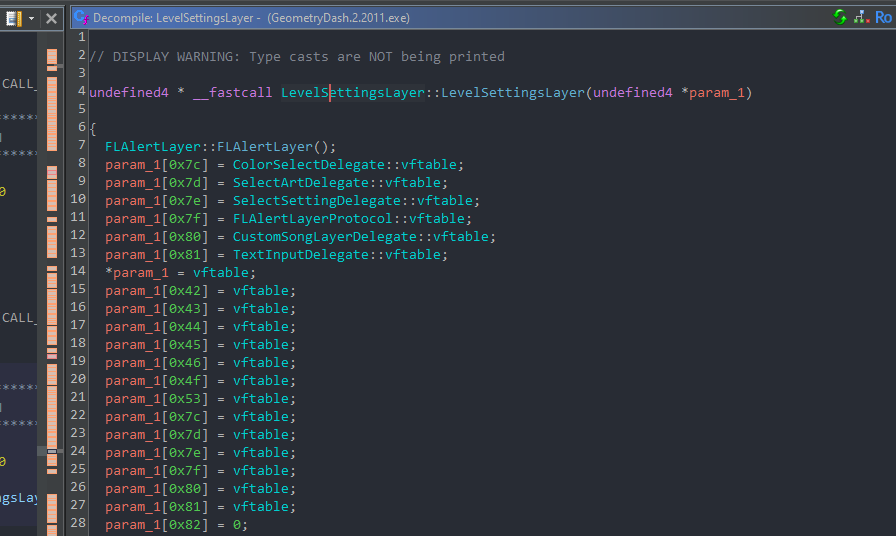 Picture showing LevelSettingsLayer constructor renamed to the correct name