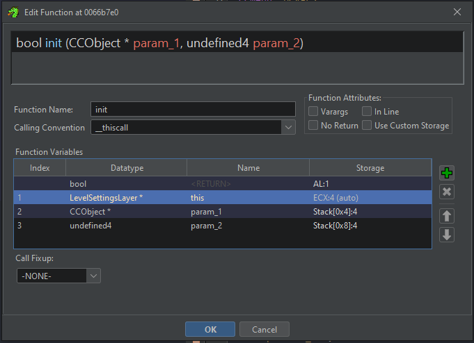 Picture showing fixing LevelSettingsLayer::init’s signature