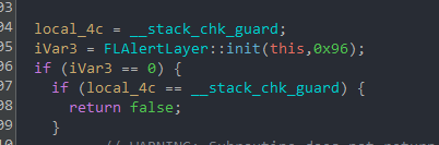 LevelSettingsLayer::init on Android in Ghidra, now returning the correct type