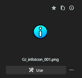 The info sprite found through the Noahh VS Code extension, showing that its name is GJ_infoIcon_001.png