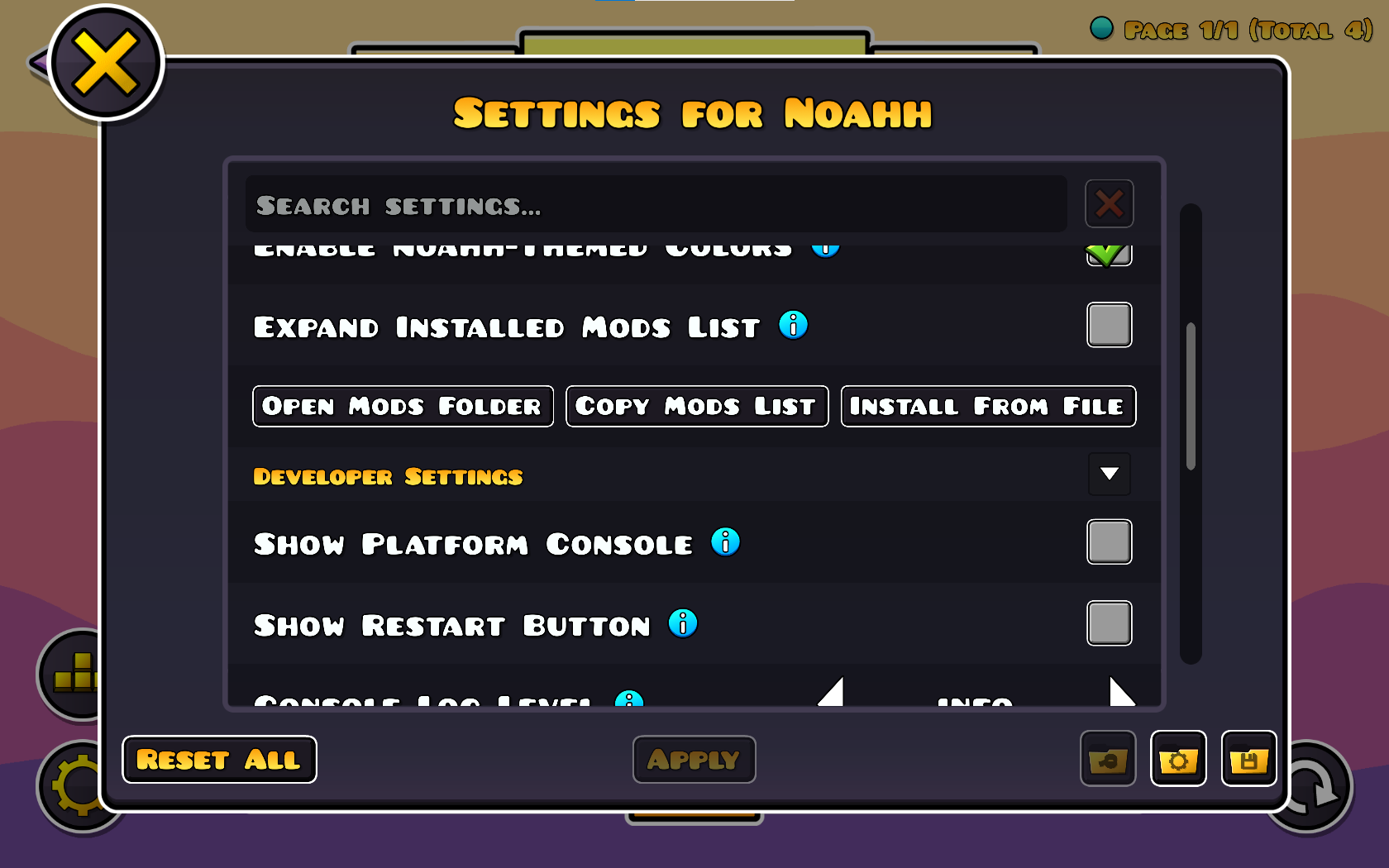 Image showing the platform console option ingame