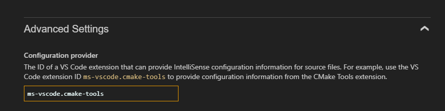 Image showing the “C/C++: Edit Configurations (UI)” command being run in VS Code